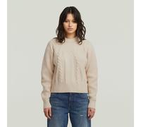 Longpullover G-STAR "Big Cable Knit Pullover", Damen, Gr. M, dk talc, Obermaterial: 40% Polyamid, Pullover Longpullover (46063334-M) dk talc