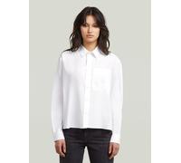 Langarmshirt G-STAR "One Pocket Regular Hemd", Damen, Gr. XL, weiß, Obermaterial: 69% Baumwolle, 31% Polyester, Shirts Langarmshirt (26409000-XL) weiß