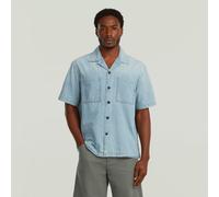 Langarmshirt G-STAR "Bowling 2-Pocket Lightweight Regular Hemd", Herren, Gr. XL, blau (vintage mirage), Obermaterial: 100% Baumwolle, Shirts Langarmshirt (70268859-XL) vintage mirage