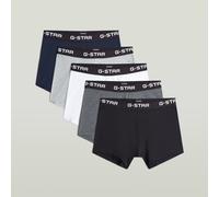 Boxershorts G-STAR "MAIZE, 5 PACK TRUNKS", Herren, Gr. S, 5 Stk., schwarz, dunkelgrau marl, hellweiß, grau marl, navy, Jersey, Obermaterial: 95% Baumwolle, 5% Elasthan, unifarben, eng, Unterhosen Boxe