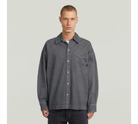 Langarmshirt G-STAR "Boxy Fit Overshirt", Damen, Gr. M, india ink, folkstone gray double dye gd, Shirts Langarmshirt (66861163-M) india ink, folkstone gray double dye gd