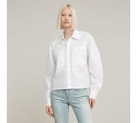 Langarmshirt G-STAR "Boxy Hemd", Damen, Gr. XL, weiß, Obermaterial: 69% Baumwolle, 31% Polyester, Shirts Langarmshirt (27162003-XL) weiß
