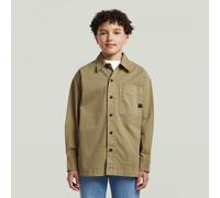 Langarmshirt G-STAR "Boys Boxy Fit Hemd", Jungen, Gr. 6, ensis grün, Obermaterial: 97% Baumwolle, 3% Elasthan, Shirts Langarmshirt (50963966-6) ensis grün