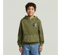 G-STAR Boys Premium Core Hoodie Sweatshirt Grün 10 four leaf clover D29807-01-H871-10