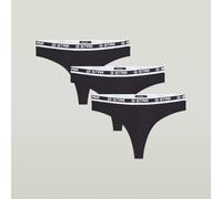 Brasilslip G-STAR "RHODONITE, 3 PACK BRAZILIAN BRIEFS", Damen, Gr. L, 3 Stk., schwarz, Feinripp, Obermaterial: 84% Nylon, 16% Elasthan, unifarben, eng, Unterhosen, unifarben, mit Logobund (57634364-L)