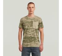 G-Star Raw T-Shirt mit Rundhalsausschnitt und Brusttasche in Beige, Größe S