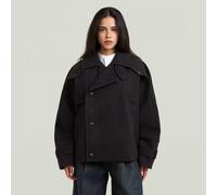 Outdoorjacke G-STAR "Cape-Jacke mit 4 Taschen", Damen, Gr. L, dk schwarz, Obermaterial: 50% Polyester, 40% Polyester, 10% Viskose, Jacken Outdoorjacke (14795336-L) dk schwarz