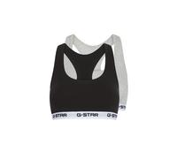 Bralette G-STAR "CARNELIAN, BRAS 2 PACK RACERBACK", Damen, Gr. L, N-Gr, schwarz, light grau marl, Jersey, Obermaterial: 95% Baumwolle, 5% Elasthan, Basic, eng, BHs Bralette (81347922-L) schwarz, light