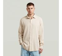 Langarmshirt G-STAR "Clean Regular Hemd", Herren, Gr. XL, beige (weißbait), Obermaterial: 100% Baumwolle, Shirts Langarmshirt (81309043-XL) weißbait