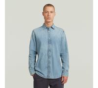 Langarmshirt G-STAR "Clean Slim Hemd", Damen, Gr. L, sun faded pacific blau, Obermaterial: 100% Baumwolle, Shirts Langarmshirt (27800207-L) sun faded pacific blau