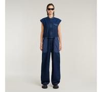 Jumpsuit G-STAR "Cocoon Jumpsuit", Damen, Gr. L, Normalgrößen, faded indigo patched, Obermaterial: 100% Baumwolle, Overalls Jumpsuit (85193718-L) faded indigo patched