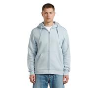 Longpullover G-STAR "Premium Core Hooded Zip Sweater", Herren, Gr. M, blau (baby blau), Obermaterial: 55% Baumwolle, 45% Polyester, Pullover Longpullover (99703153-M) baby blau
