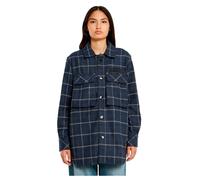 Langarmshirt G-STAR "Regular Boyfriend Overshirt", Damen, Gr. XXS, rank blau dash check, Obermaterial: 100% Polyester, Shirts Langarmshirt (45831535-XXS) rank blau dash check
