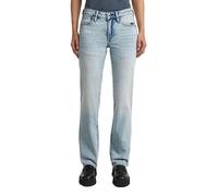 5-Pocket-Jeans G-STAR "G-Straight Wmn", Damen, Gr. 31, Länge 34, blau (sun faded blau galena), Denim/Jeans, Obermaterial: 99% Baumwolle, 1% Elasthan, straight fit lang, Jeans 5-Pocket-Jeans, im Straig