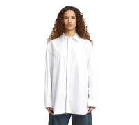 Langarmshirt G-STAR "Oversized Zip Popeline-Hemd", Damen, Gr. S, weiß, Obermaterial: 100% Baumwolle, Shirts Langarmshirt (64734214-S) weiß