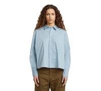 Langarmshirt G-STAR "One Pocket Regular Hemd", Damen, Gr. S, faze blau, Obermaterial: 69% Baumwolle, 31% Polyester, Shirts Langarmshirt (77670815-S) faze blau