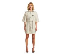 Hemdblusenkleid G-STAR "Belted Army Shirt Dress Short Sleeve Wmn", Damen, Gr. XXL, N-Gr, weißbait gd, Web, Obermaterial: 100% Baumwolle, unifarben, tailliert kniefrei, weit abgesteppte Kante, Kleider,