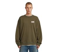 Longpullover G-STAR "HB Badge Sweatshirt", Herren, Gr. S, braun (turf), Obermaterial: 100% Baumwolle, Pullover Longpullover (29200733-S) turf