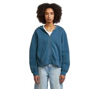 Longpullover G-STAR "Modern Basic Relaxed Hooded Zip Thru Sweatshirt", Damen, Gr. S, blau (rank blau gd), Obermaterial: 100% Baumwolle, Pullover Longpullover (50713357-S) rank blau gd