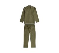 Pyjama G-STAR "T-Shirt und Hose Pyjama Set", Damen, Gr. L, ivy grün, Obermaterial: 85% Baumwolle, 15% Leinen, Homewear-Sets Pyjama (60689418-L) ivy grün