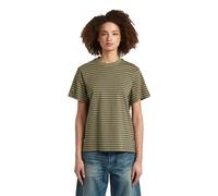 T-Shirt G-STAR "Gestreiftes T-Shirt-Modell", Damen, Gr. S, schwarz khaki, asfalt stripe, Obermaterial: 100% Baumwolle, Shirts T-Shirt (25259102-S) schwarz khaki, asfalt stripe