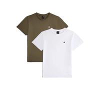 T-Shirt G-STAR "KIDS, T-Shirt ss regular 2PK", Jungen, Gr. 10 (140), braun (schwarz olive), Single Jersey, Obermaterial: 100% Baumwolle, unifarben, regular fit normal, Rundhals, abgesteppte Kante, Shi