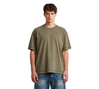 T-Shirt G-STAR "Unit Washed Relaxed", Herren, Gr. M, grün (schwarz khaki gd), Jersey, Obermaterial: 100% Baumwolle, unifarben, washed, relaxed fit hüftbedeckend, Rundhals, abgesteppte Kante, Shirts T-