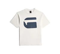 T-Shirt G-STAR "KIDS, OVERSIZED R T SS", Jungen, Gr. 10 (140), ecru, Single Jersey, Obermaterial: 100% Baumwolle, bedruckt, oversize hüftbedeckend, Rundhals, abgesteppte Kante, Shirts T-Shirt, mit Log