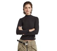 G-Star Damen Asymmetric Zip Cropped Slim Mock Top, Schwarz (dk Black D25056-D702-6484), XL