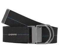 Gürtelschnalle G-STAR "Gloria Webbing Gürtel", Damen, Gr. 80, antic silber, osaka blau, 43% Polyester (Recycled), 35% Baumwolle (Recycled), 19% Polypropylen, 3% Polyester, Gürtel (42462561-80) antic s