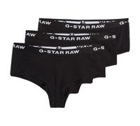 G-STAR RAW Damen Hipster Slips, 3er Pack - Hipster, Cotton Stretch, Logo, einfarbig Schwarz XS