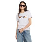 T-Shirt G-STAR "Old skool logo r t wmn" Gr. S, weiß (white) Damen Shirts (64623031-S) white