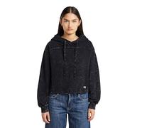 Longpullover G-STAR "Overdyed Loose Hooded Sweatshirt", Damen, Gr. L, dk schwarz gd, Obermaterial: 100% Baumwolle, Pullover Longpullover (71661131-L) dk schwarz gd