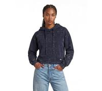 Longpullover G-STAR "Overdyed Loose Hooded Sweatshirt", Damen, Gr. XXS, osaka blau gd, Obermaterial: 100% Baumwolle, Pullover Longpullover (58943022-XXS) osaka blau gd