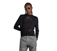 G-STAR Damen Pointelle Text Knitted Pullover Sweater (1er Pack)