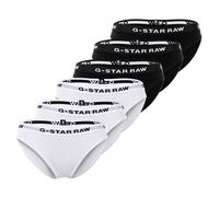 G-STAR Damen Slips, 6er Pack - Briefs, Cotton Stretch, einfarbig Schwarz/Weiß XXL