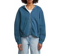 Longpullover G-STAR "Washed Hoodie Zip Relaxed Sweatshirt", Damen, Gr. M, blau (rank blau gd), Obermaterial: 100% Baumwolle, Pullover Longpullover (50713357-M) rank blau gd