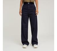 Chinohose G-STAR "Deck 2.0 High Loose Chino", Damen, Gr. 30, Länge 32, osaka blau gd, Obermaterial: 68% Baumwolle, 30% Baumwolle, 2% Elasthan, Hosen Chinohose (96755060-30) osaka blau gd