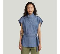 T-Shirt G-STAR "Double Belted Shirt", Damen, Gr. XL, rinsed, Obermaterial: 100% Baumwolle, Shirts T-Shirt (60033707-XL) rinsed