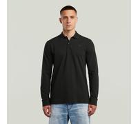 Poloshirt G-STAR "Dunda Slim Polo", Herren, Gr. M, schwarz (dk schwarz), Piquu00e9, Obermaterial: 95% Baumwolle, 5% Elasthan, unifarben, casual, slim fit, Langarm angesetztes Bündchen, Shirts, langärm