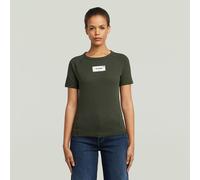 T-Shirt G-STAR "Embro Patch Slim T-Shirt", Damen, Gr. L, asfalt, Obermaterial: 100% Baumwolle, Shirts T-Shirt (57645952-L) asfalt