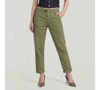 Boyfriend-Hose G-STAR "Regular Track O5P Fatigue", Damen, Gr. 29, N-Gr, grün (four leaf clover gd), Web, Obermaterial: 100% Baumwolle, unifarben, relaxed fit lang, Hosen, mit niedrigem Bund, Relaxed F