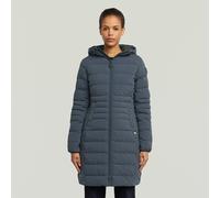 Steppjacke G-STAR "Foundation Padded Long", Damen, Gr. S (36), grau (india ink), Web, Obermaterial: 100% Polyester, unifarben, casual, regular fit, Langarm eingefasste Kante, Jacken, leicht tailliert,