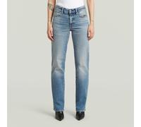 5-Pocket-Jeans G-STAR "G-Straight Wmn", Damen, Gr. 28, Länge 34, blau (faded blau halite), Denim/Jeans, Obermaterial: 99% Baumwolle, 1% Elasthan, straight fit lang, Jeans 5-Pocket-Jeans, im Straight F