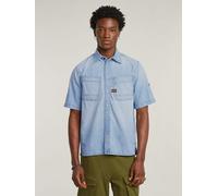 G-Star Hemd Slanted Double Pocket D24602-D539-G342-M Kurzarm Hellblau M