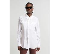 Langarmshirt G-STAR "Slim Pocket Hemd", Damen, Gr. XS, brilliant weiß, Obermaterial: 100% Modal, Shirts Langarmshirt (23975814-XS) brilliant weiß