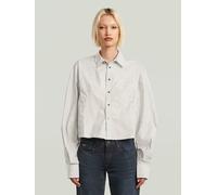 Langarmshirt G-STAR "Macro Balloon Shirt", Damen, Gr. XL, schwarz olive bold stripe, Obermaterial: 100% Baumwolle, Shirts Langarmshirt (48182415-XL) schwarz olive bold stripe
