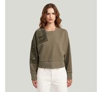 Longpullover G-STAR "Heritage Hardware Loose Cropped Sweatshirt", Herren, Gr. M, turf, Obermaterial: 58% Baumwolle, 42% Polyester, Pullover Longpullover (71223661-M) turf