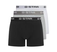 Boxershorts G-STAR "ASH, 3 PACK TRUNKS", Herren, Gr. XL, 3 Stk., schwarz, grau marl, hellweiß, Jersey, Obermaterial: 95% Baumwolle, 5% Elasthan, unifarben, eng, Unterhosen Boxershorts, mit Logo-Bund (
