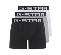 Boxershorts G-STAR "OAK, 3 PACK TRUNKS", Herren, Gr. XL, 3 Stk., grau marl, hellweiß, schwarz, Jersey, Obermaterial: 95% Baumwolle, 5% Elasthan, unifarben, eng, Unterhosen Boxershorts, mit Logobund (2